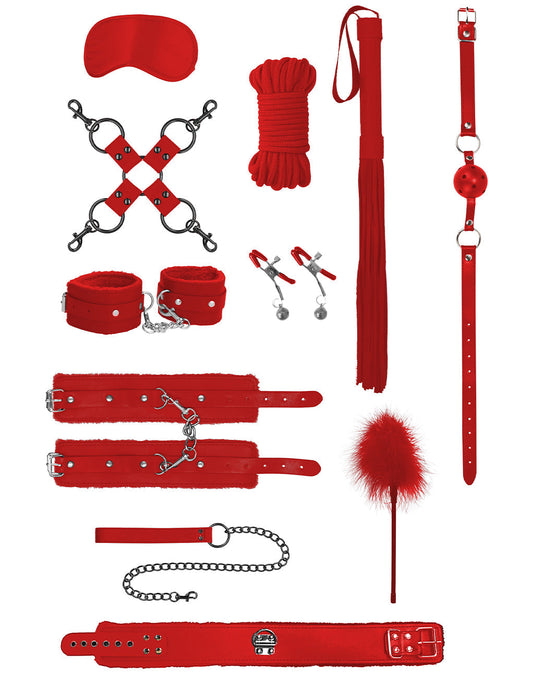 OUCH! Intermediate Bondage Kit- Red- Front