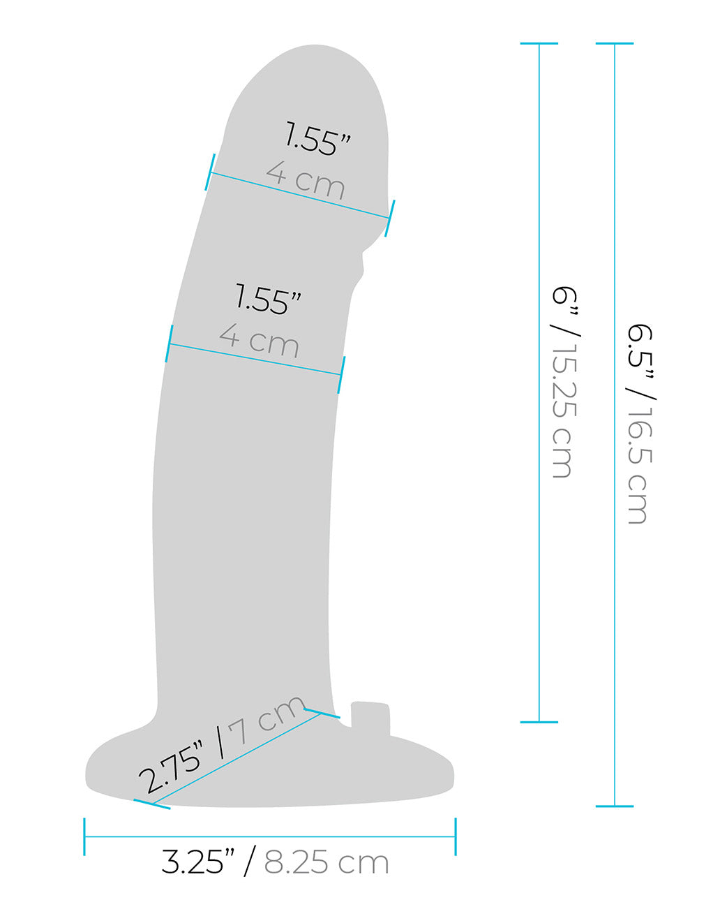 Pegasus 6.5" Realistic Dildo Strap-On Set- Size dimensions