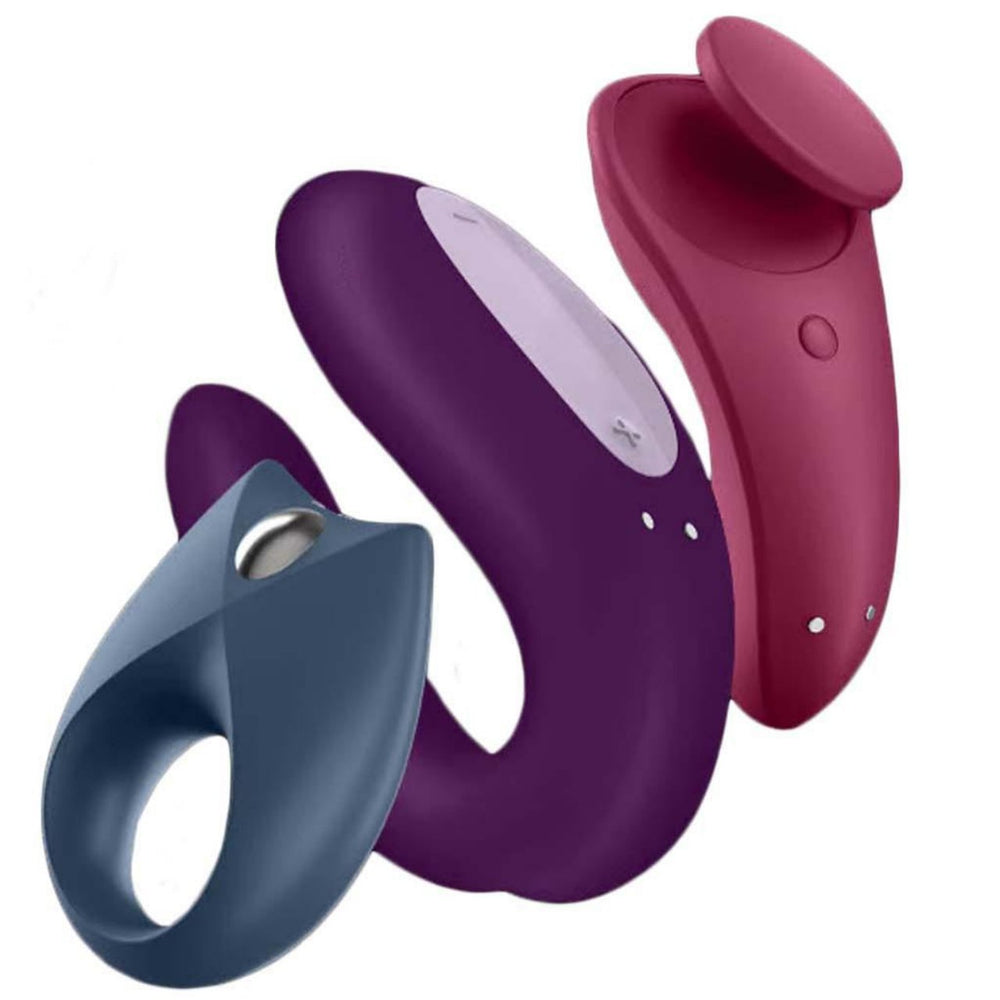 Vibradores Kit 3 Pz, Anillo Vibrador, Vibrador Para Punto G Y Vibrador De Braguita Satisfyer Partner Box 3 3Pc Set