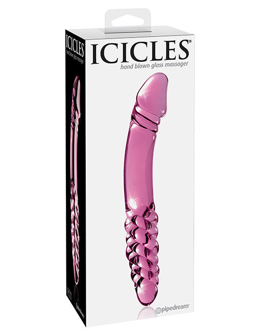 Icicles No 57 Double-Sided Glass Dildo 9 inch Pink